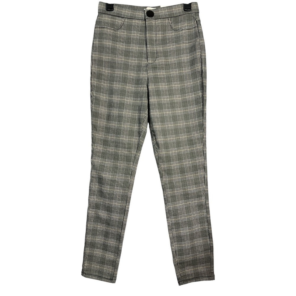 Elite Collection Gray Black Plaid Skinny Trousers Size L Preppy Business Casual - Picture 6 of 10